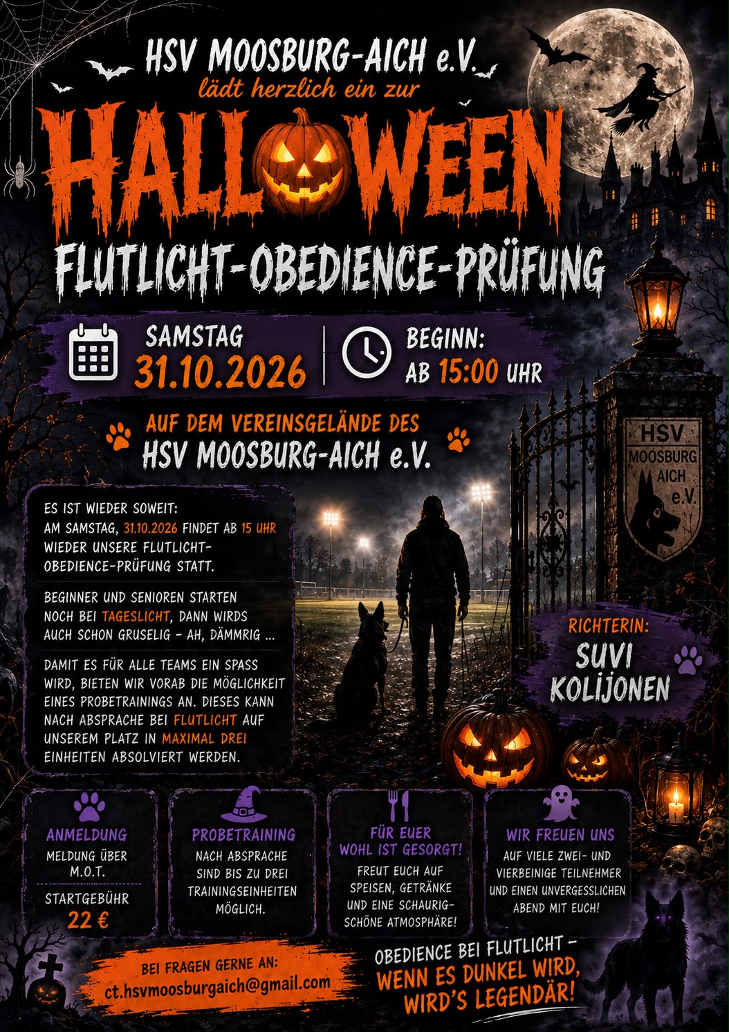 Flutlicht-Obedience-Prüfung